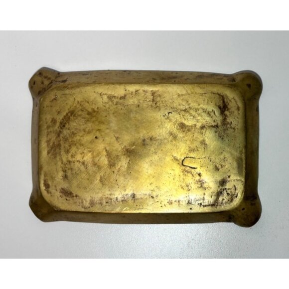 Vintage Brass Ashtray French Heraldic Porcupine Louis XII Royal Emblem Dish - Picture 4 of 5